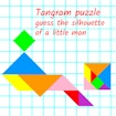 Tangram puzzle hádajte siluetu malého muža